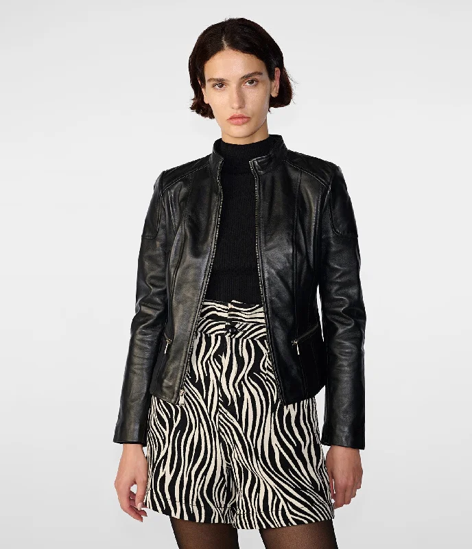 Women's Apparel And Garments Caitlin Scuba Leather Jacket