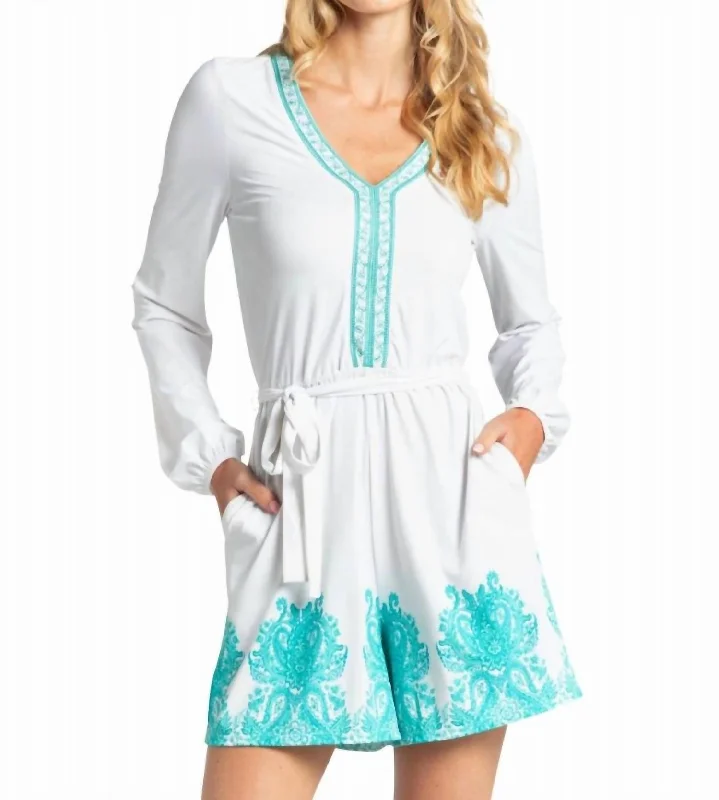Chic Women's Outfit Ideas Embroidered Tie Romper In St Pete