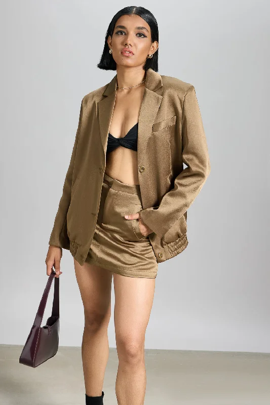 Women's Timeless Attire Mud Brown Blazer Jacket