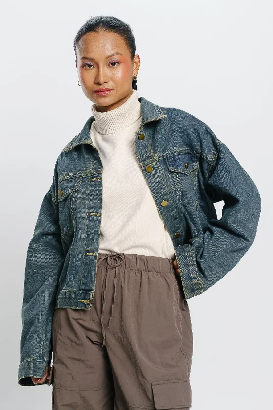Women's Transitional Clothes Vintage Flared Denim Jacket