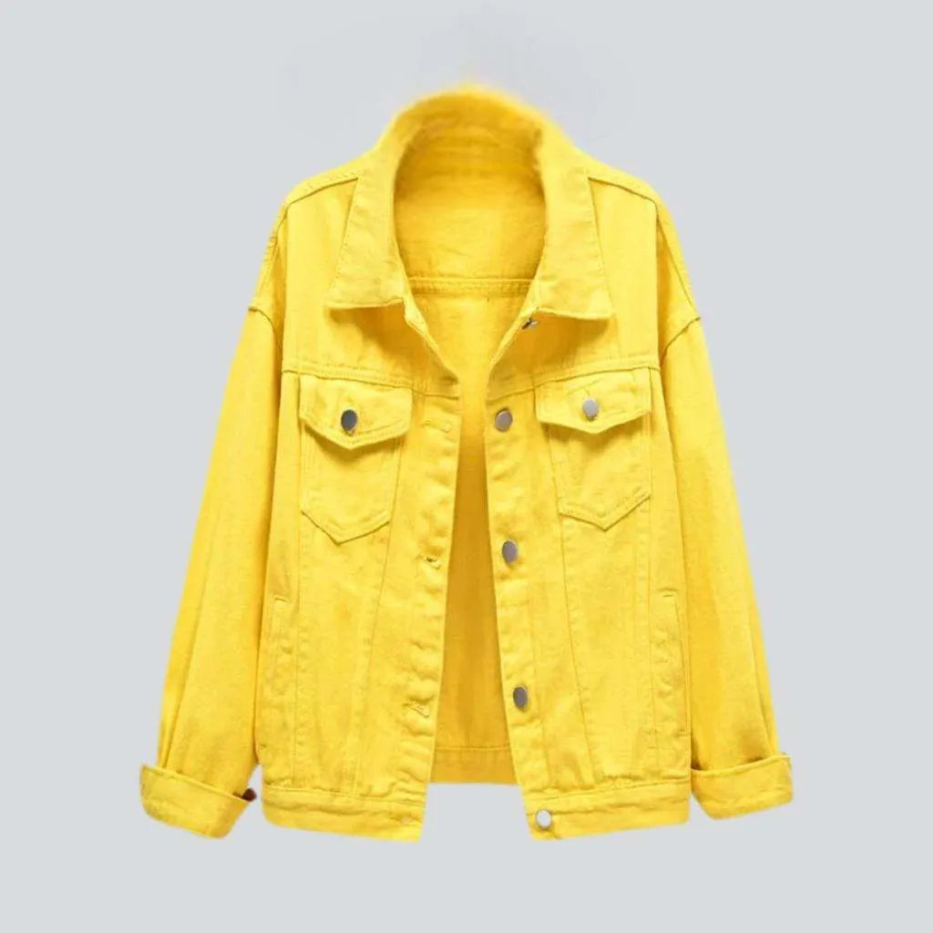 Women's Transitional Garments Y2k color jeans jacket for ladies