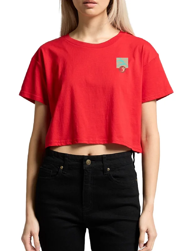 Stylish Women's Garments For Holidays T&C Surf Waves on Waves Crop Tee