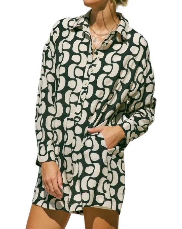Sale For Women Jane Button Down Romper In Ivory/black