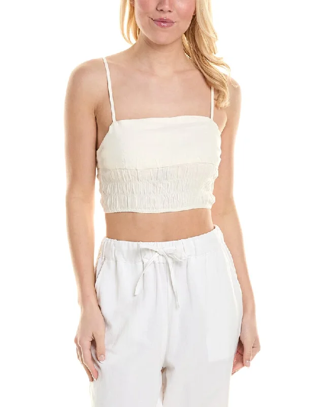 Women's Work Outfit For The Office Onia Air Smocked Linen-Blend Tank