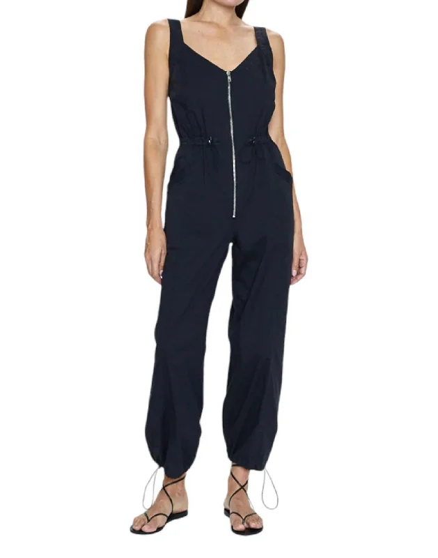 Chic Women's Garments Viva Parachute Tank Romper In Noir