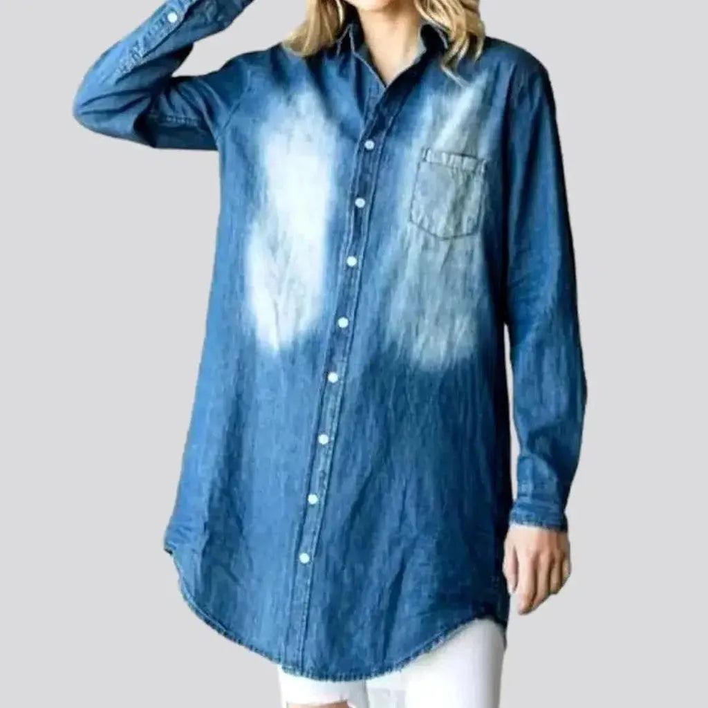 Women's Fashion Clothing Sanded loose denim jacket
 for women