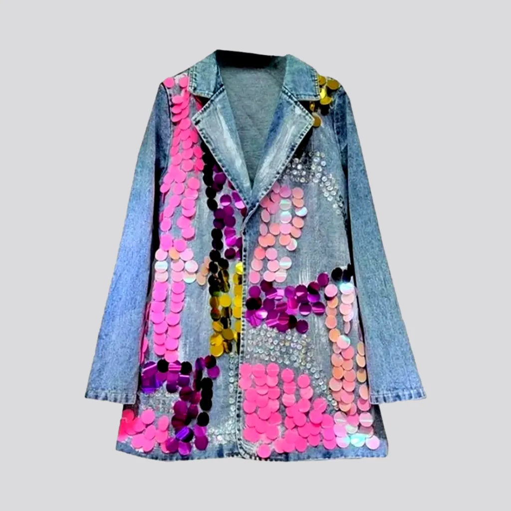 Women's Trendy Garments Light-wash women's denim blazer