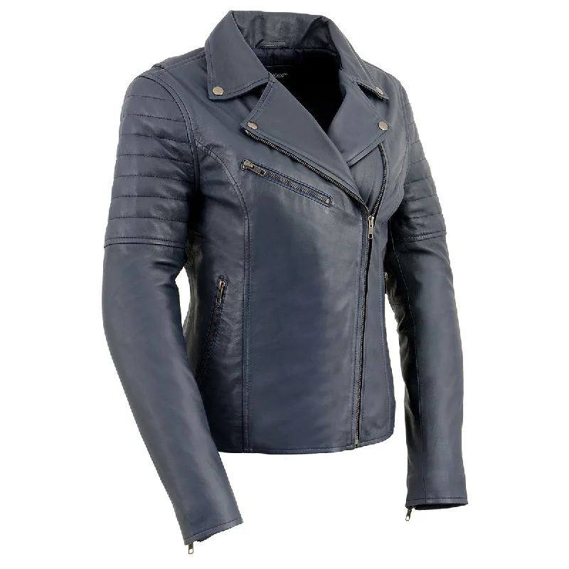 Best Online Boutiques For Women Milwaukee Leather Women's Duchess Blue Motorcycle Style Fashion Casual