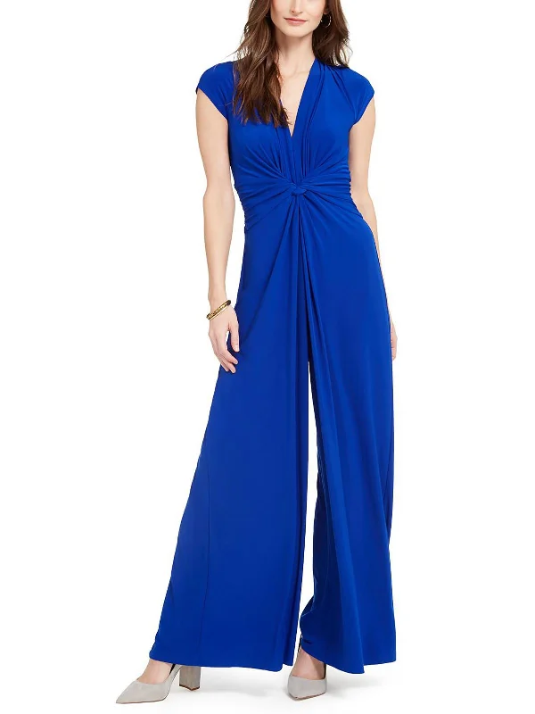 Trendy Online Boutiques Womens Pleated V-Neck Jumpsuit