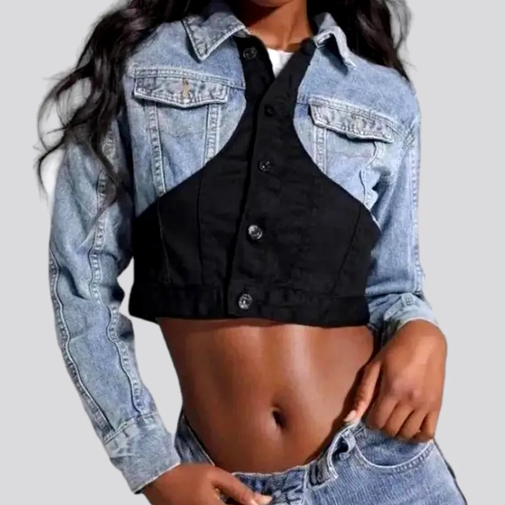 Online Boutiques Street black women's jean jacket