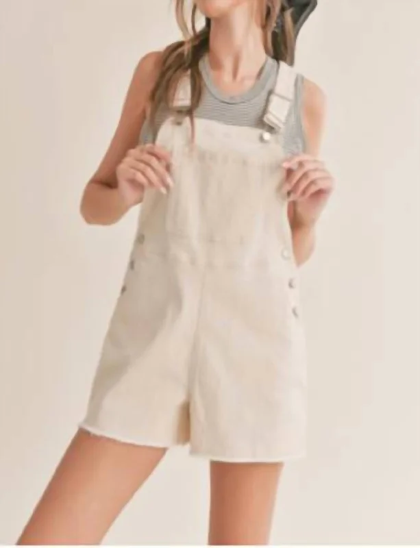 Casual Clothes For Women Clear Eyes Denim Overall In Cream