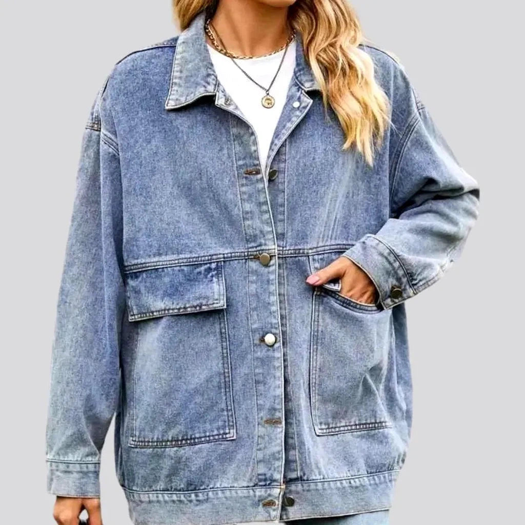 Women's Elegant Outfit Stonewashed women's jean jacket