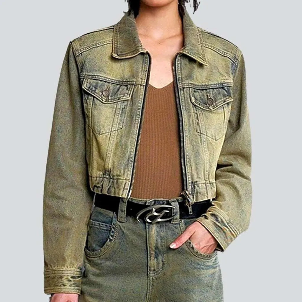 Stylish Women's Clothing Short y2k denim jacket
 for women