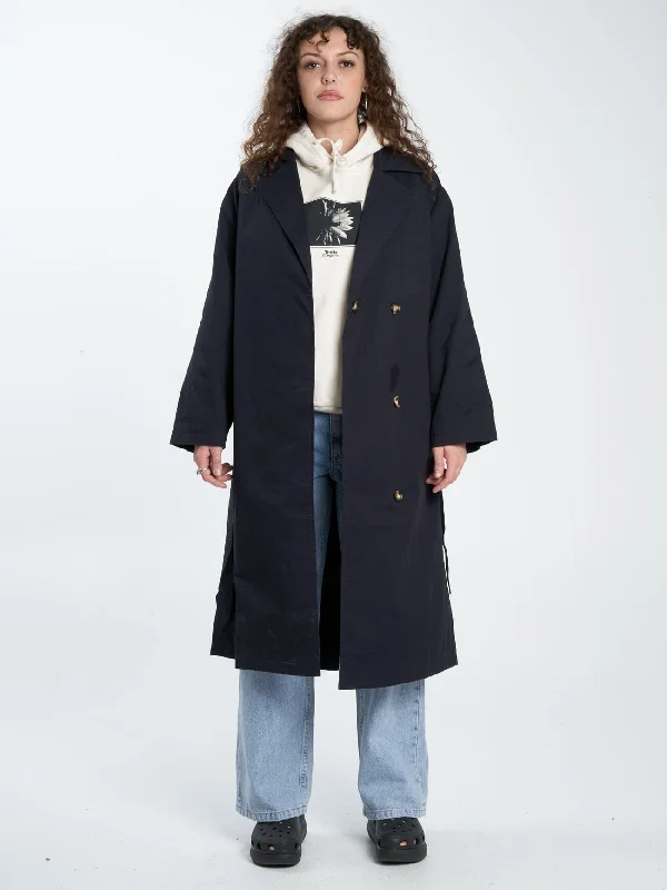 Women's Tops And Clothing Adrianna Trench Coat - Midnight Blue