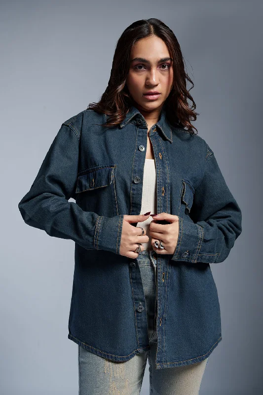 Women's Holiday Clothing Cosmo Blue Women's Denim Jacket