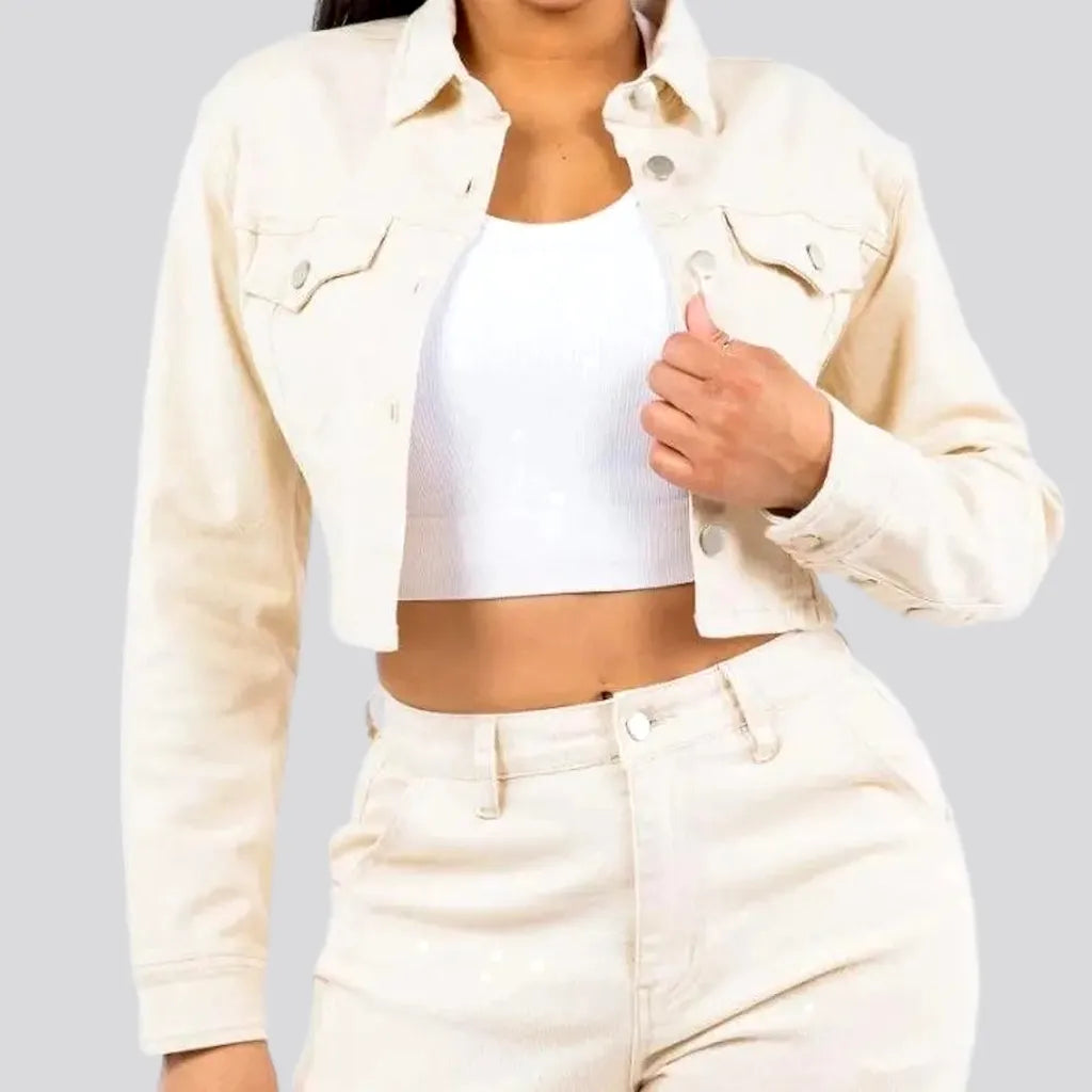 Casual Outfit For Women Chic slim fit crop women's denim jacket