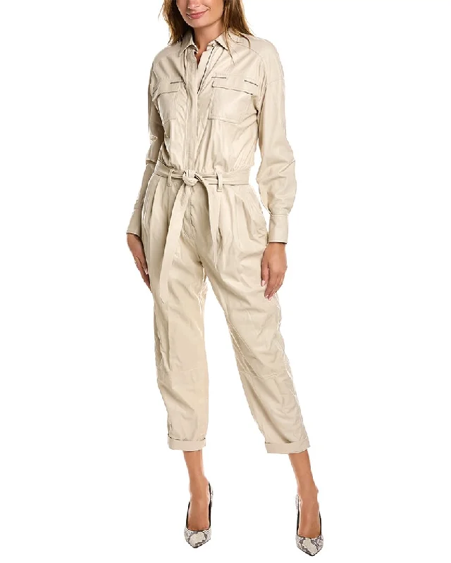 Women's Clothing Online Brunello Cucinelli Leather Jumpsuit