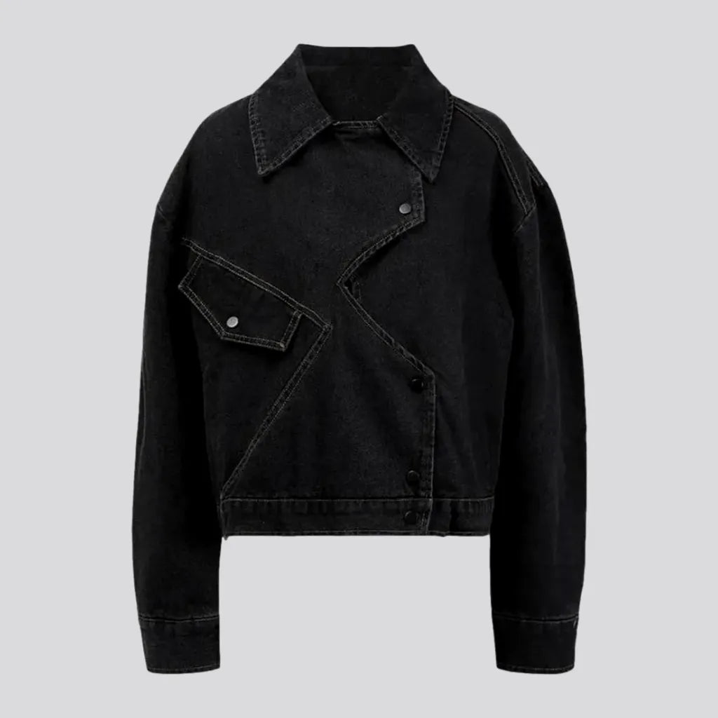 Designer Women's Fashion Online Boho style asymmetrical women's denim jacket