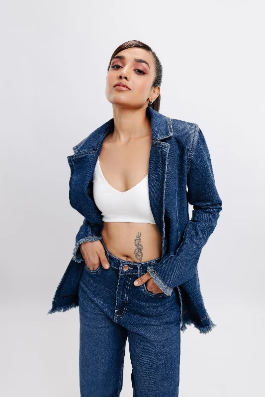 Casual and Comfortable Outfits Classic Denim Vintage Blazer