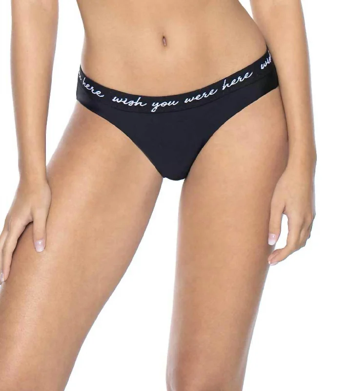 Women's Stylish Vacation Attire Elastic Banded Teeny Bottom In Wish You Were Here