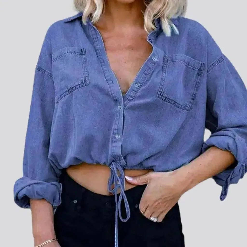Affordable Women's Attire Shirt-like jean jacket
 for women