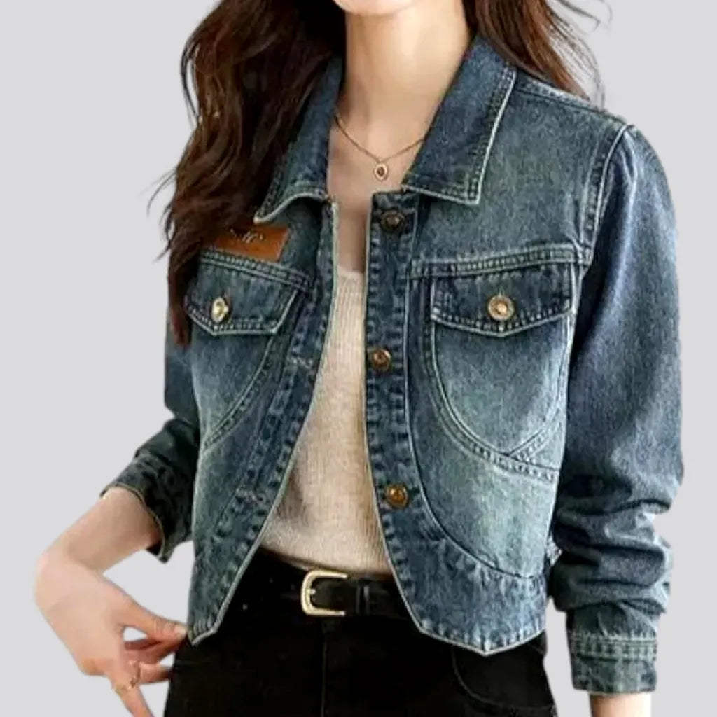 Women's Trendy Clothing Asymmetric sanded jean jacket for women