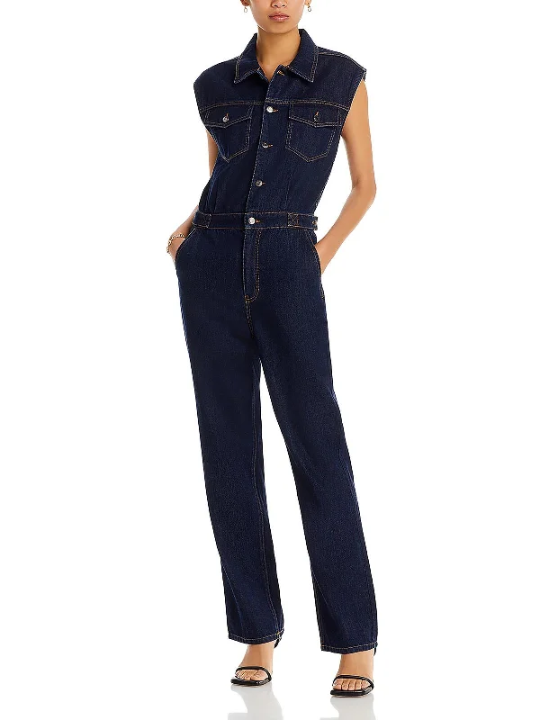 Women's Street Style Casual Wear Womens Collar Sleeveless Jumpsuit