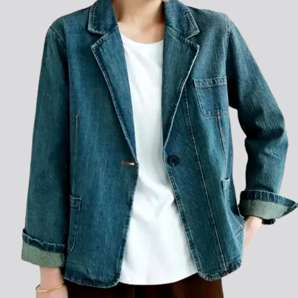 Workwear Fashion for Women Fashion women's denim blazer