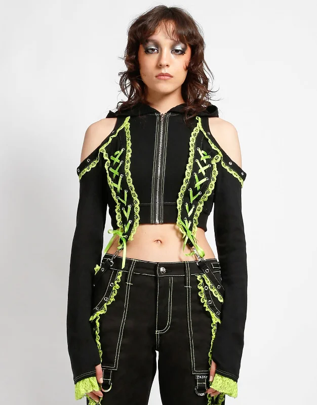 Women's Fashion Essentials LOLITA CROP HOODY LIME