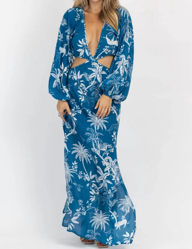 Women's Plus-Size Clothes Barbados Tropic Cutout Coverup In Blue