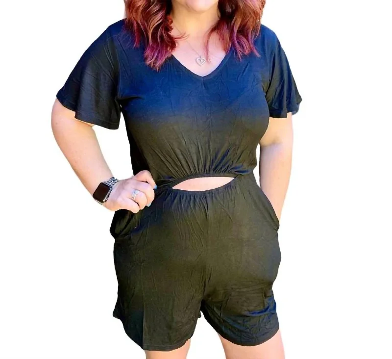 Women's Athletic Apparel Ryan Reversible Cutout Romper In Black
