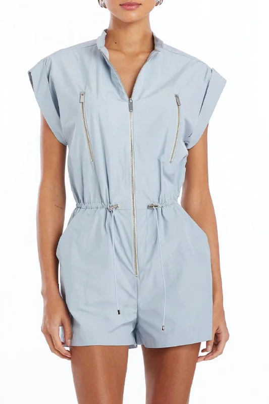 Women's Casual Outfit Neville Short Sleeve Romper In Aero