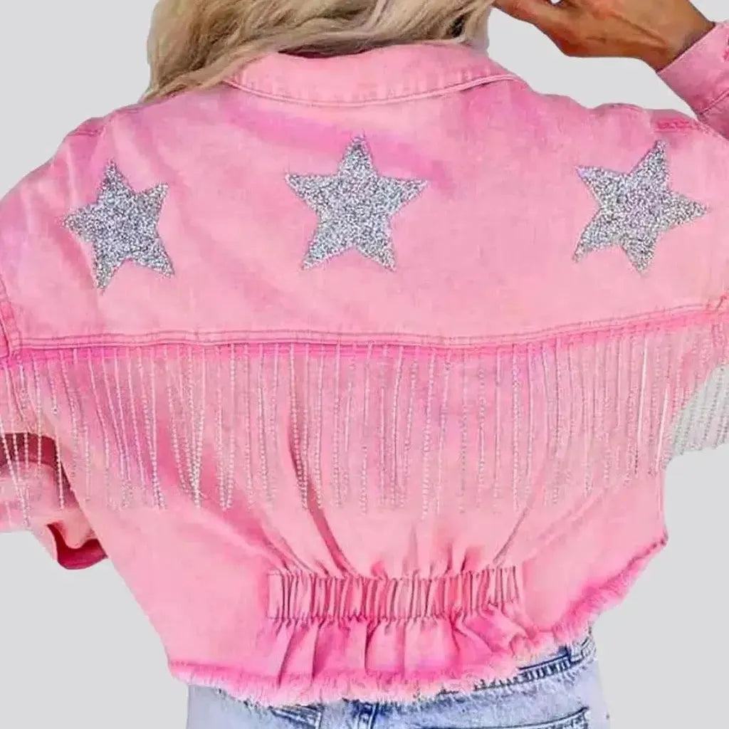 Women's Relaxed Clothes Y2k color jeans jacket
 for women