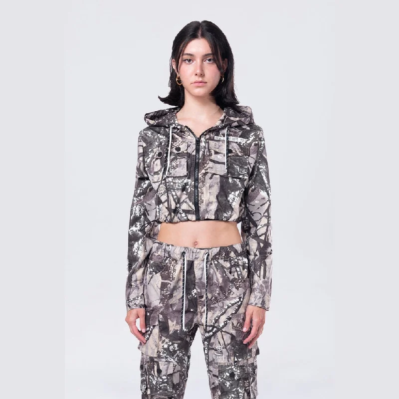 Flash Sale Online Hooded Utility Full Zip Jacket - Olive Hunting Camo