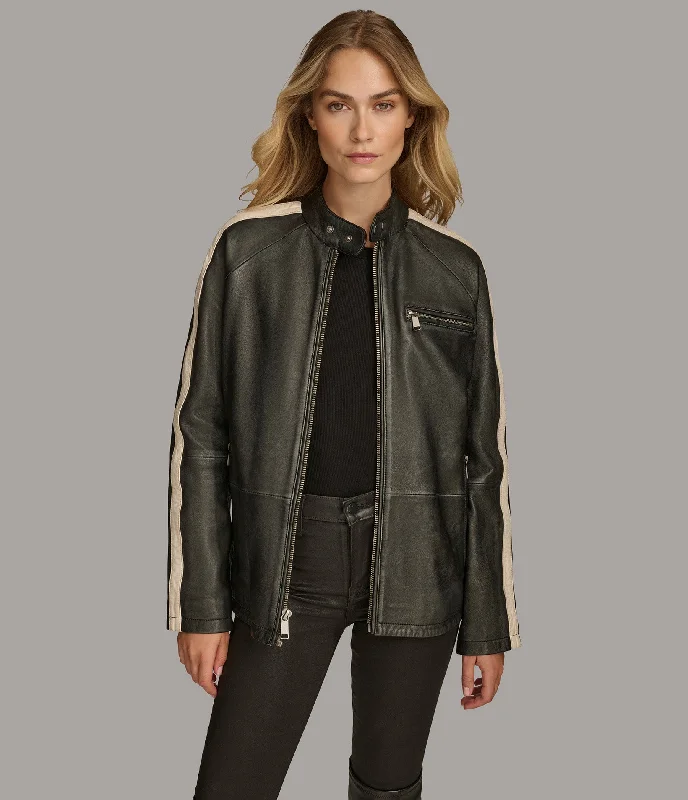 Women's High-Fashion Garments Presley Oversized Striped Boyfriend Racer