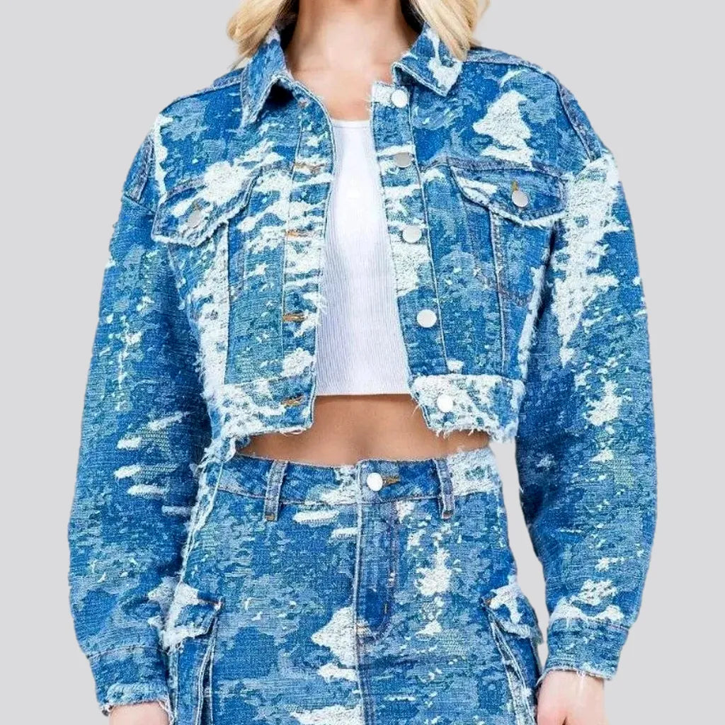 Women's Stylish Professional Garments Chic oversized style denim jacket for ladies