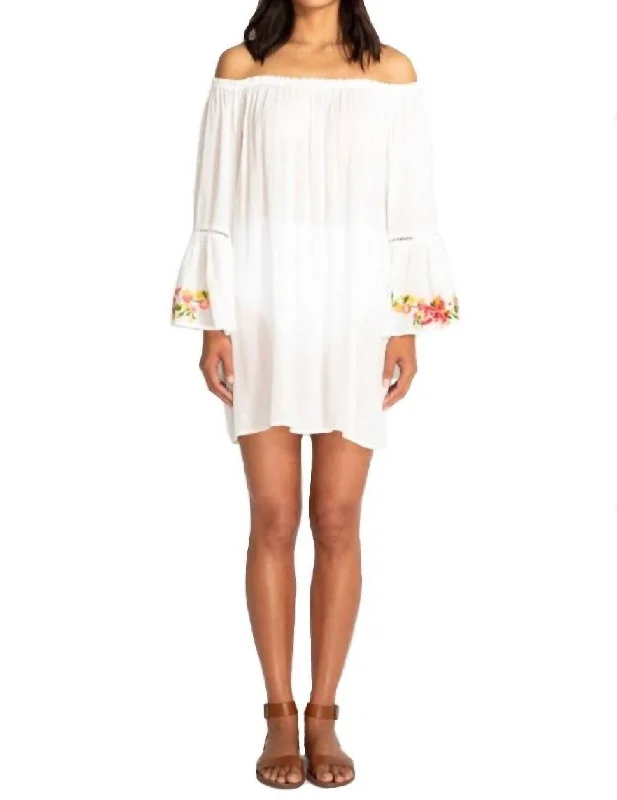 Women's Clothes for All-Day Comfort and Style Casey Bell Sleeve Tunic Coverup In White