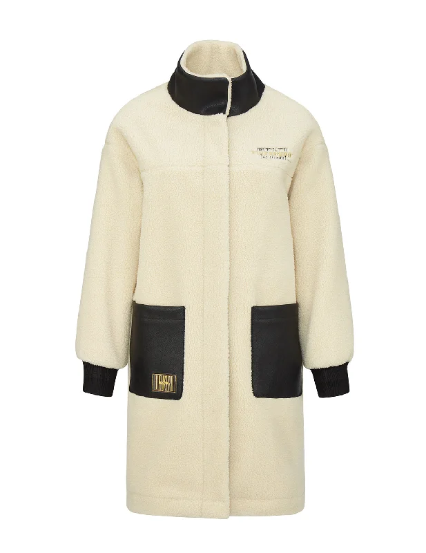 Women's Urban Clothing Leather Seagull Padded Sherpa Coat
