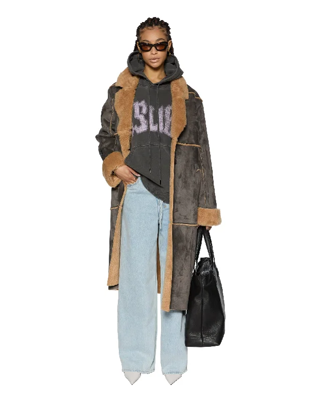 Women's Vacation Outfit HUSTLER COAT STEEL/TAN