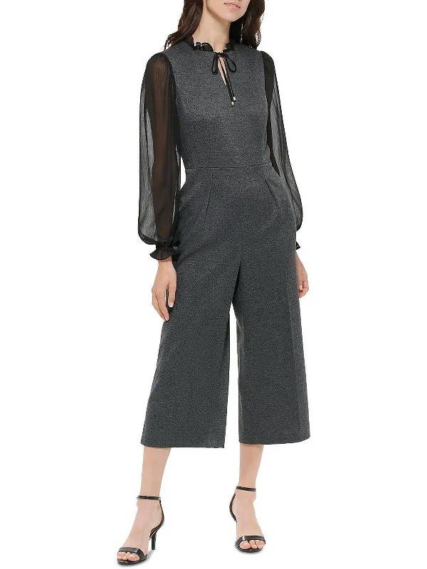 Online Boutiques Affordable Womens Ruffled Sheer Jumpsuit