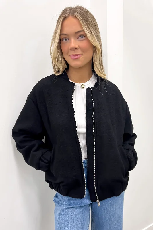 Women's High-Fashion Clothes Hayley Bomber Black