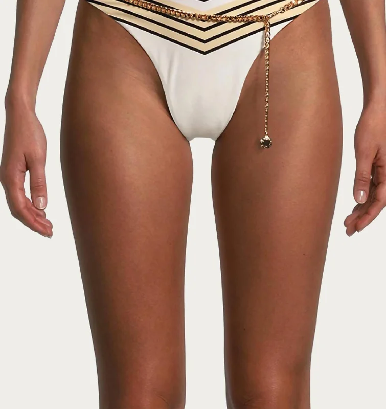 Women's Trendy Attire Belted Delilah Bottom In Pearl Multi Stripes