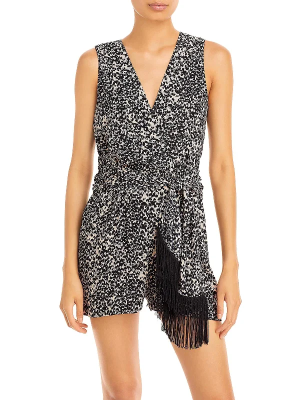 Comfy Women's Outfits for Daily Wear Womens Surplice Animal Print Romper
