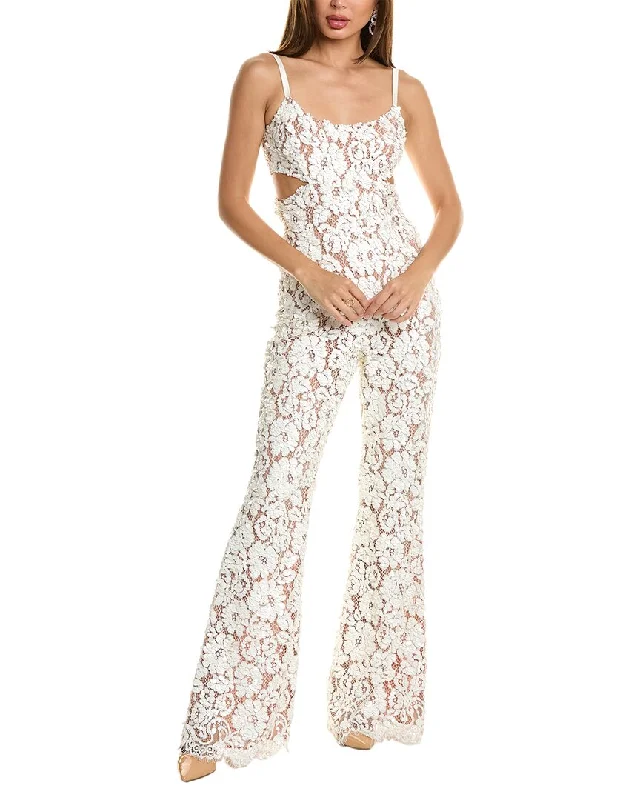 Women's Clothing For Special Occasions Michael Kors Collection Sequin Lace Silk-Lined Jumpsuit