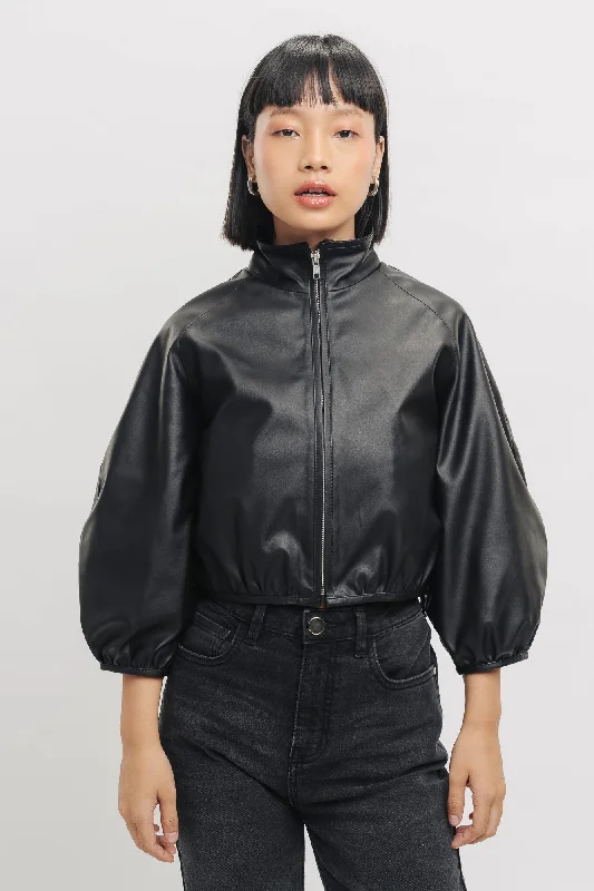 Casual Fashion for Women Ying Yang Bomber Crop Jacket