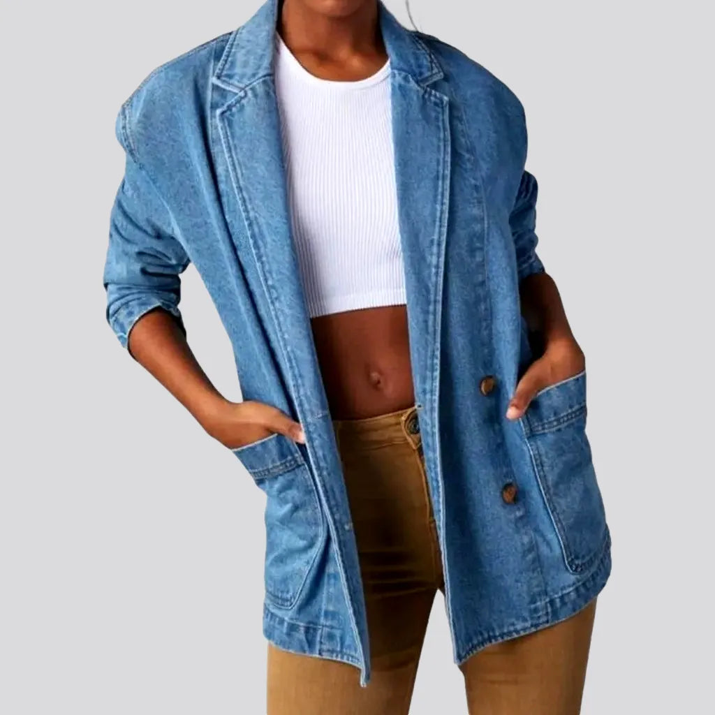 Chic Women's Garments Vintage chore women's denim blazer