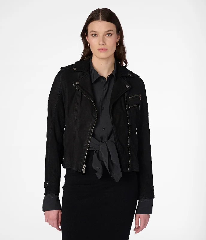 Trendy Boutiques Online Danielle Quilted Shoulder Moto Jacket
