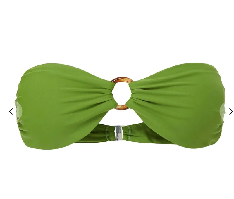 Women's High Street Fashion Carper Bandeau Bikini Top In Forest Army