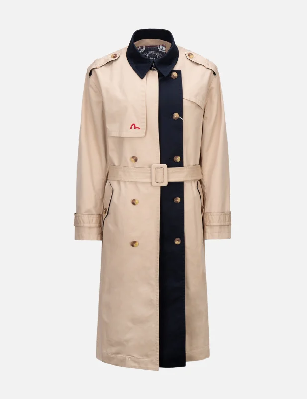 Charming Women's Outfit For Special Occasions Logo Embroidered Trench Coat