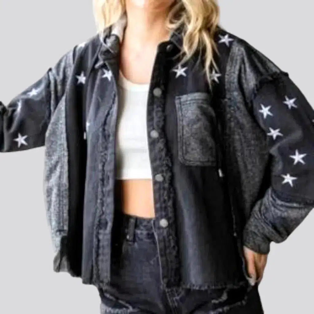 Fashion-forward Women's Clothing Cropped-hem women's jeans jacket